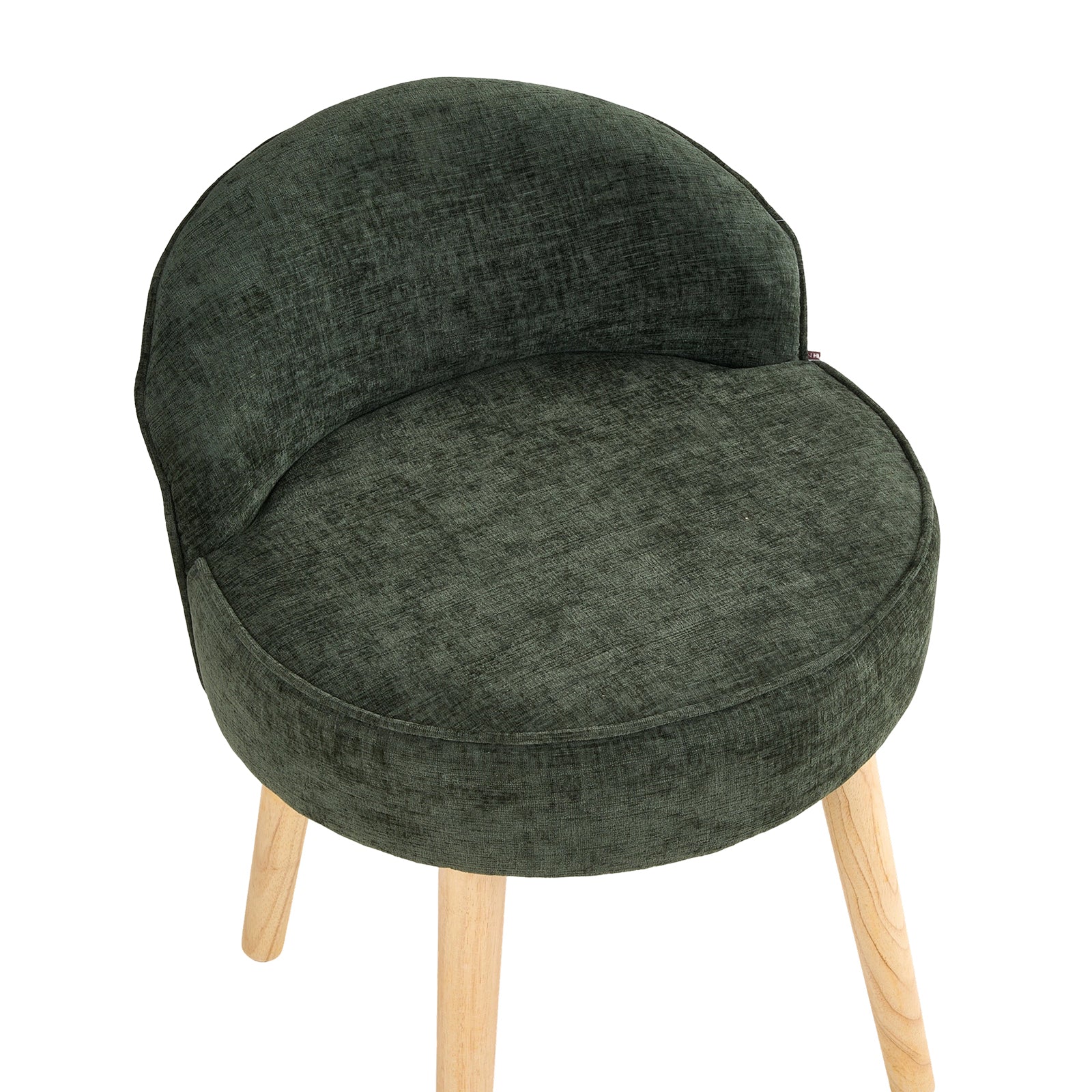 Breeins Chenille Dressing Table Stool With Rubberwood Legs