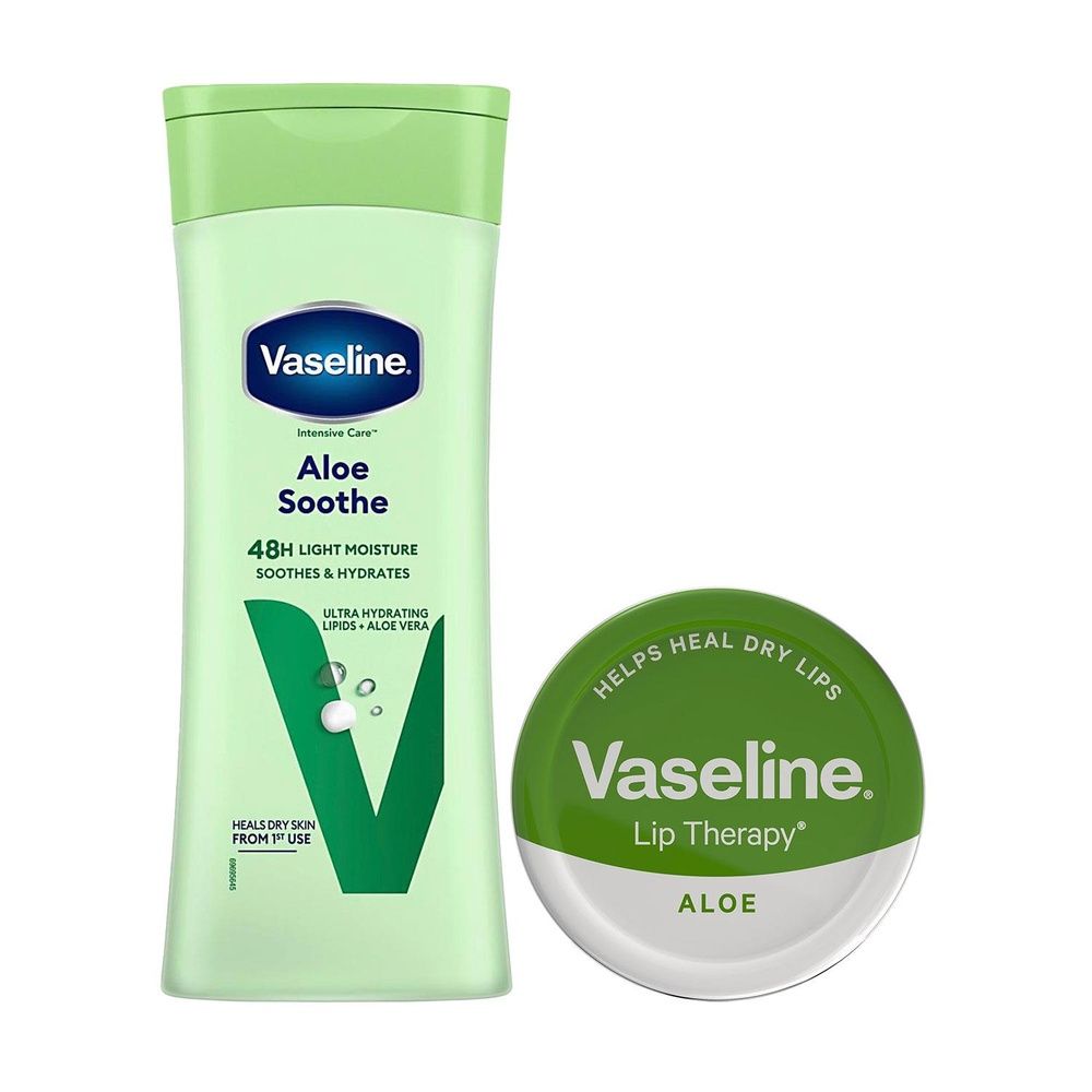 Vaseline Aloe Body Lotion & Aloe Lip Therapy Duo 400ml + 20g