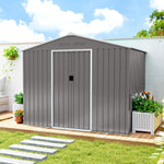 8 X 6ft Garden Storage Shed With Double Door | Light Grey
