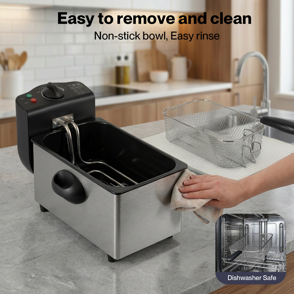 Spector Deep Fat Fryer 3l Electrical Stainless Steel Removable Frying Basket