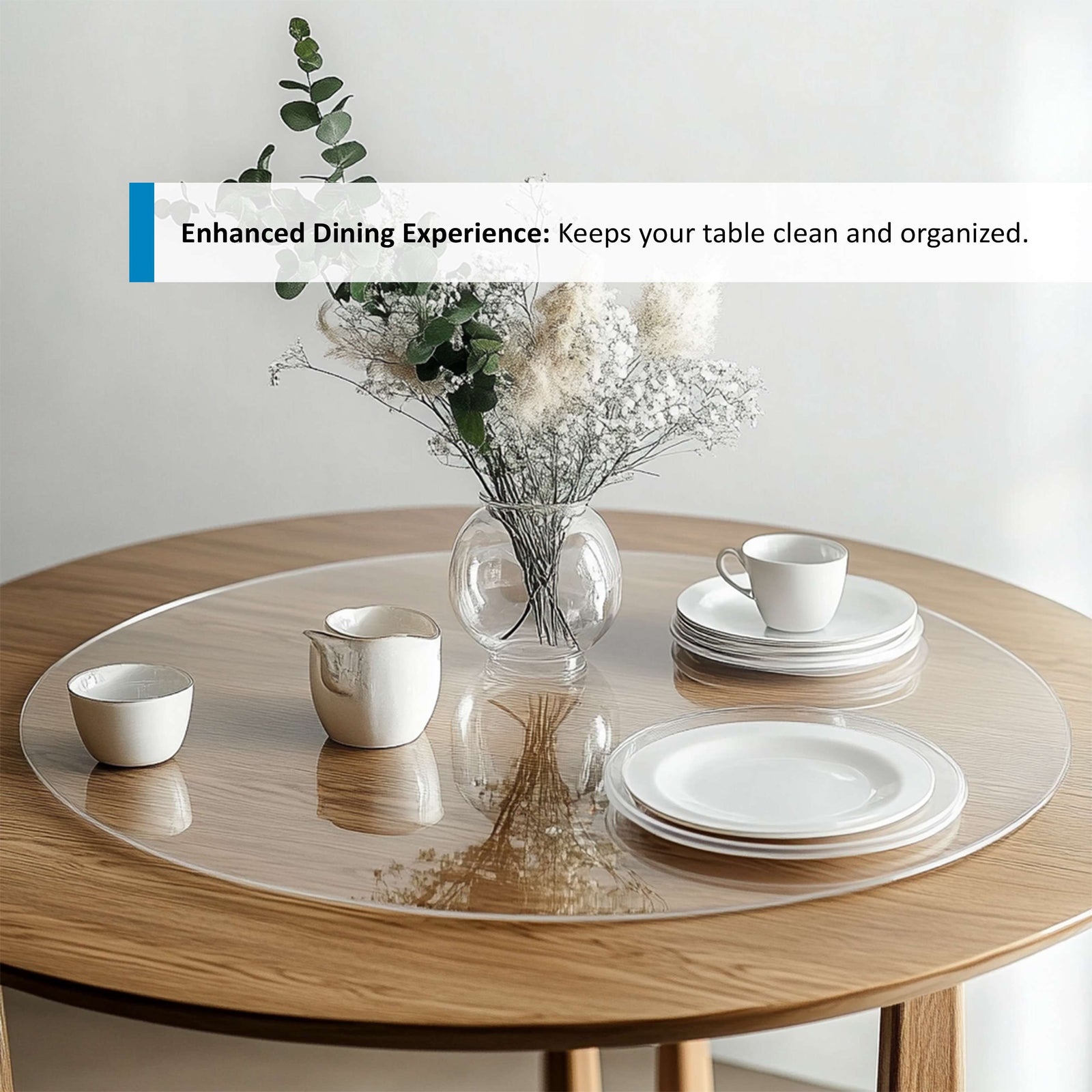 Pvc Round Table Protector Mat - Transparent | 60cm | Clear
