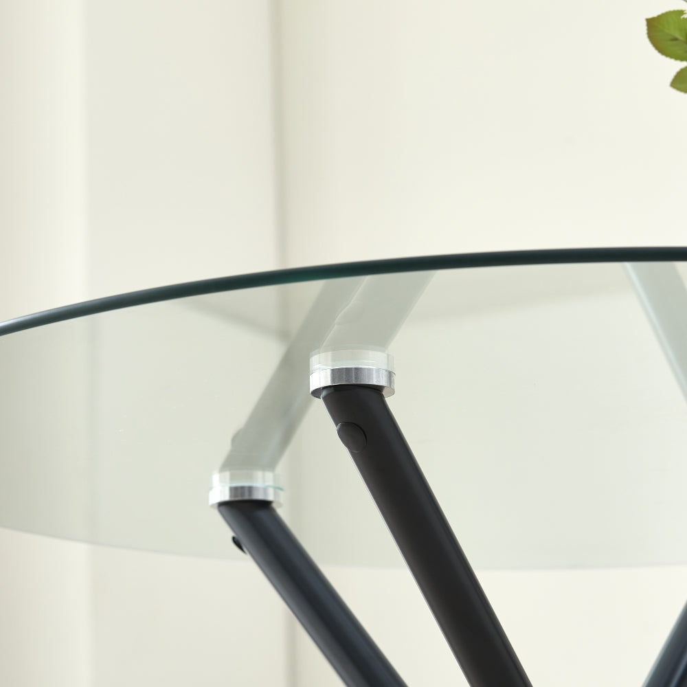 Stylish New York Dining Table Set With 4 Charlotte Velvet Chairs | Black