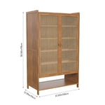Natural Bamboo Shoe Cabinet – 2-door Rattan-style Storage Unit With 6 Shelves For Organized And Stylish Entryways