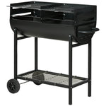 Trolley Charcoal Bbq, Wheels, Black | Black
