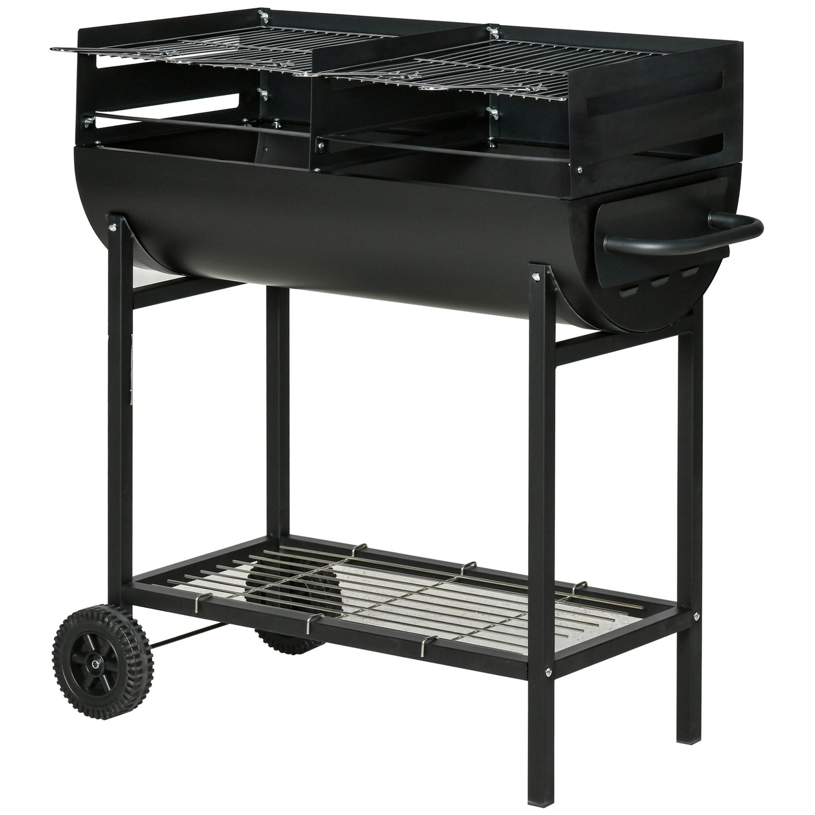 Trolley Charcoal Bbq, Wheels, Black | Black