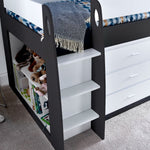 Ersa Mid Sleeper Bed With Desk | Single | Grey