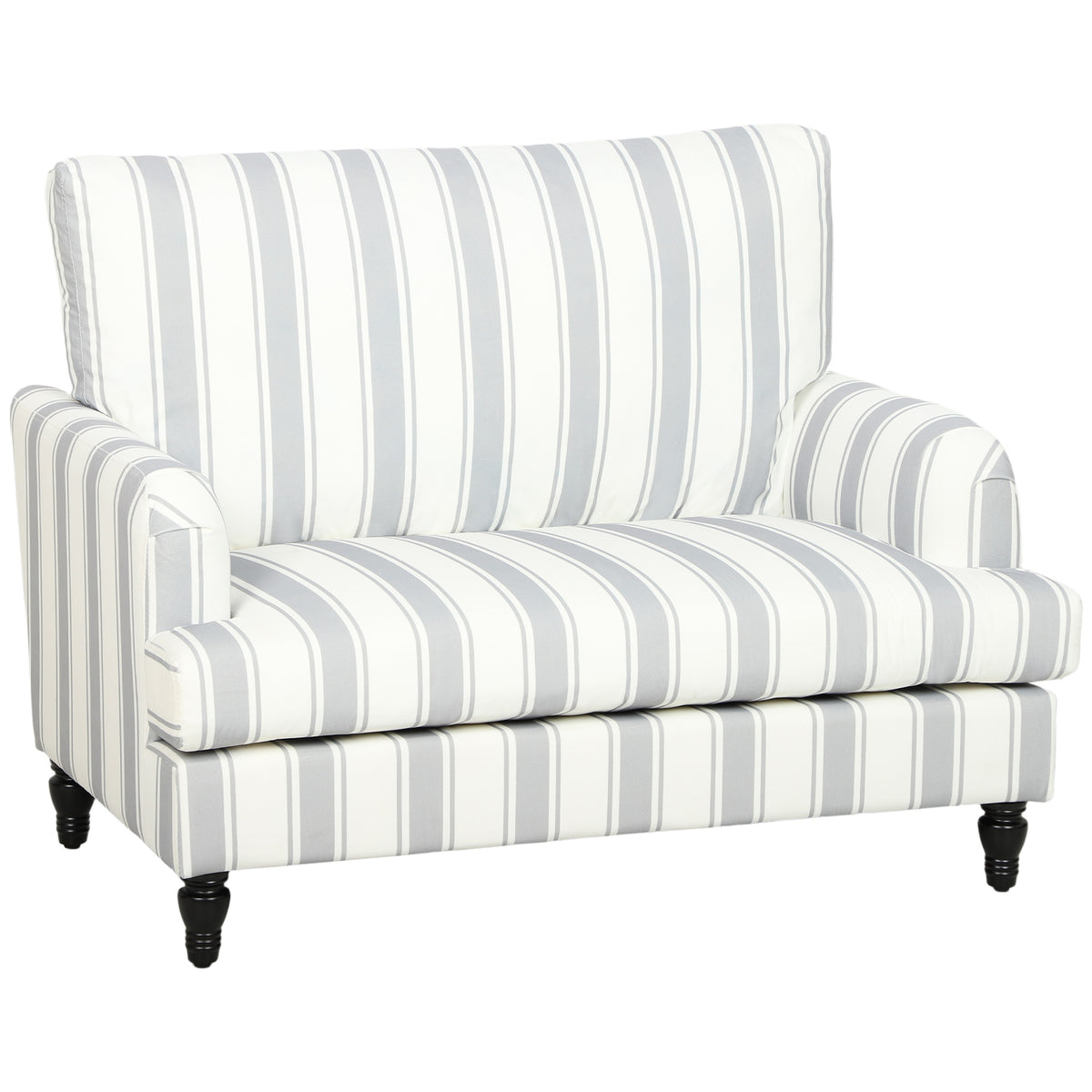 Velvet Single Sofa Armchair With Stripes | Grey