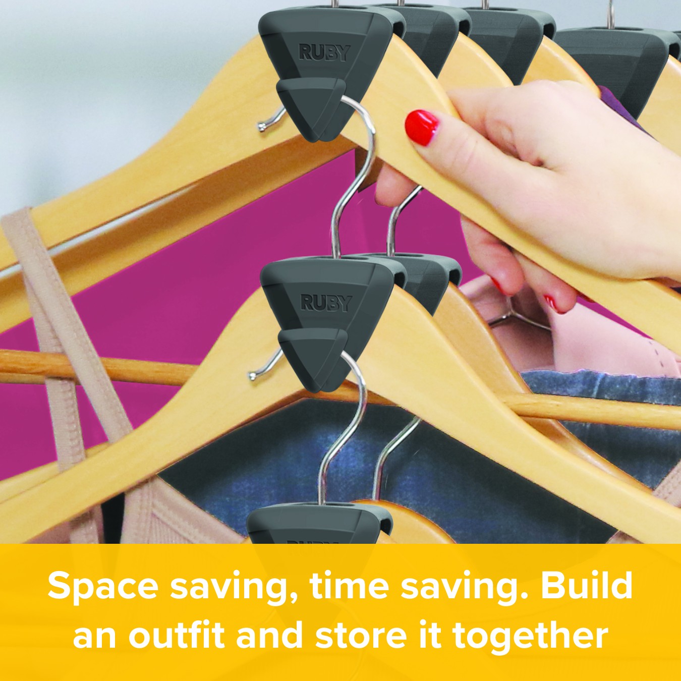 Space Triangles - Premium Hanger Hooks Triple Closet Space