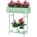 2 Tier Plant Stand, Metal Plant Rack W/ Drain Holes
