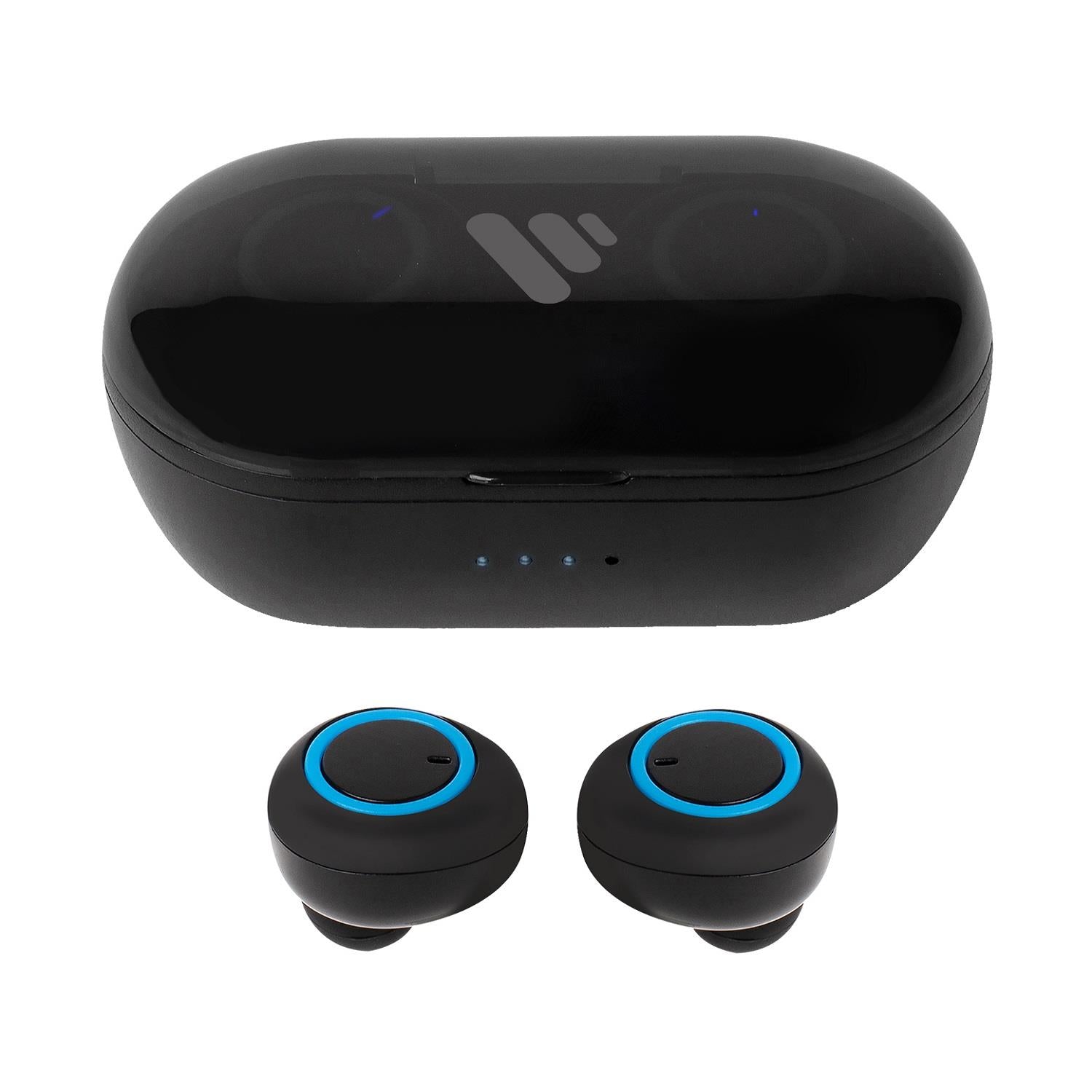 Earbuds With 3h Music Playback, Charging Case - Black