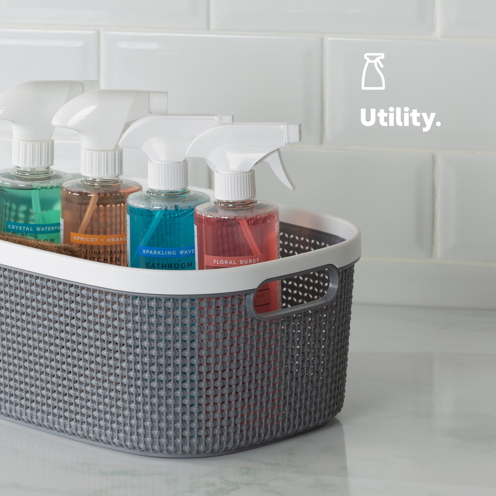 Kovan Grey Woven Basket - 14l