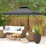2.5m Square Cantilever Parasol W/ Ruffles | Dark Grey