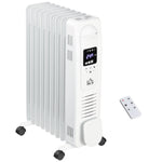 Oil Filled Radiator Electric Heater 3 Heat Settings Remote | One Size | White