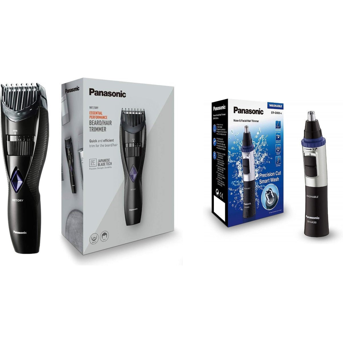 Er-gb37 + Er-gn30 Beard & Facial Hair Trimmer Set | Black