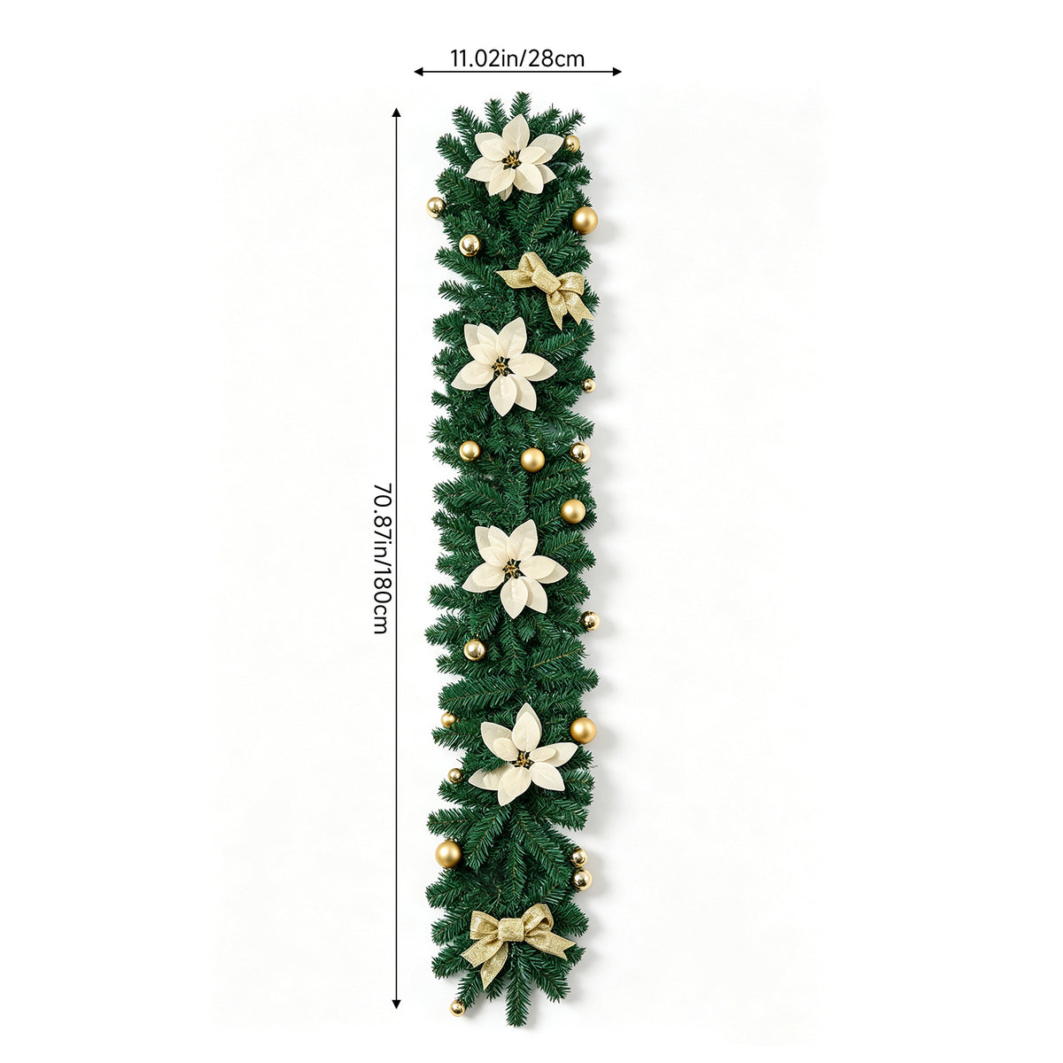 Pre-lit Artificial Christmas Garland | Green & White