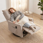 Massage Recliner Armchair, Swivel Rocking Recliner Chair | Brown