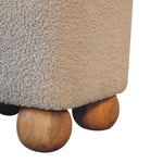 Solid Mango Wood Serenity Footstool With Ball Feet