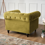 Button Tufted Velvet Living Room Armchair | Gold