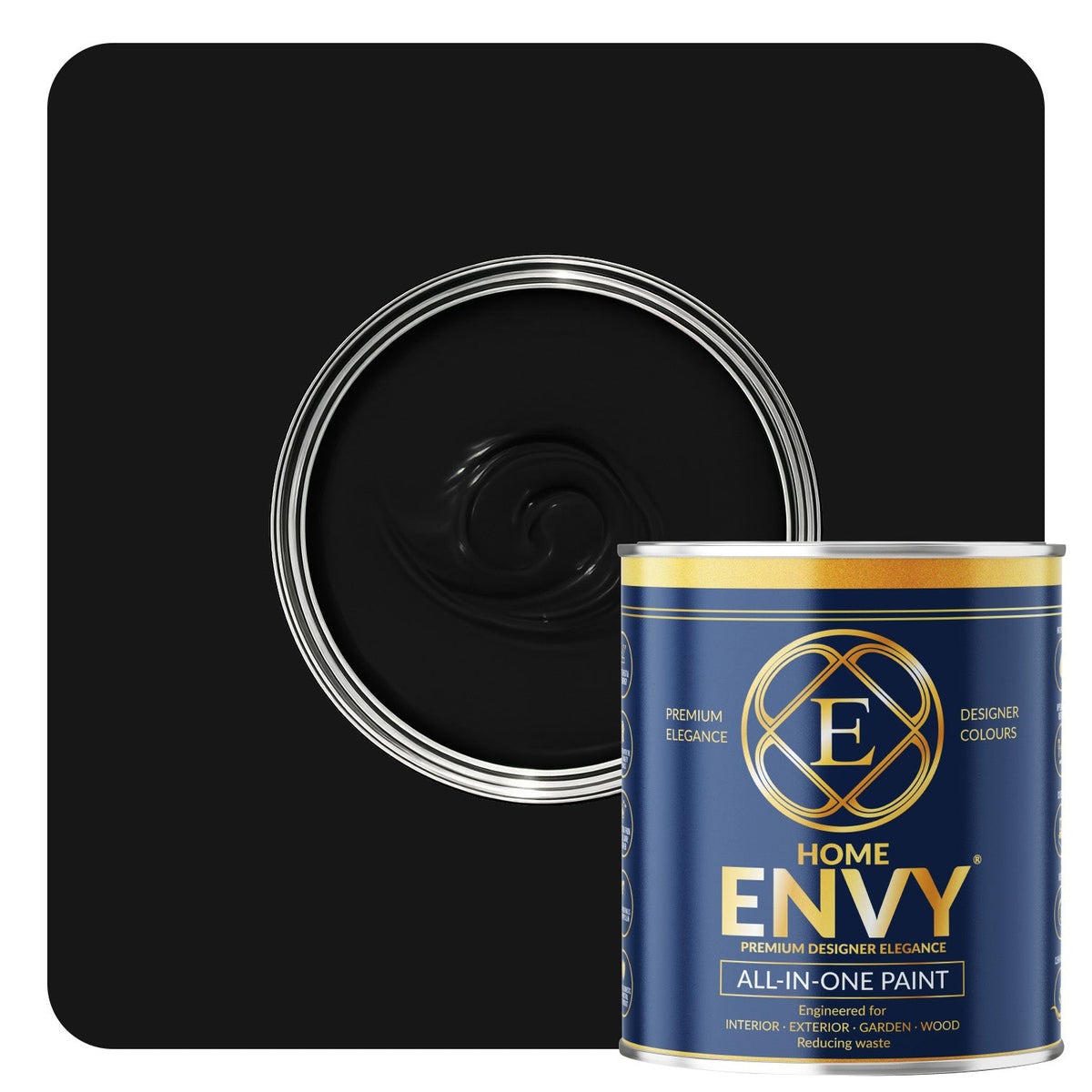 Indoor & Outdoor Multi Surface All-in-one Paint - Satin | 2.5l | Black Night