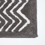 Chevron Pattern Cotton Bathmat | 50 x 80cm | Grey