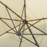 3x3m Cantilever Parasol W/ 360° Crank Handle Tilt | Cream