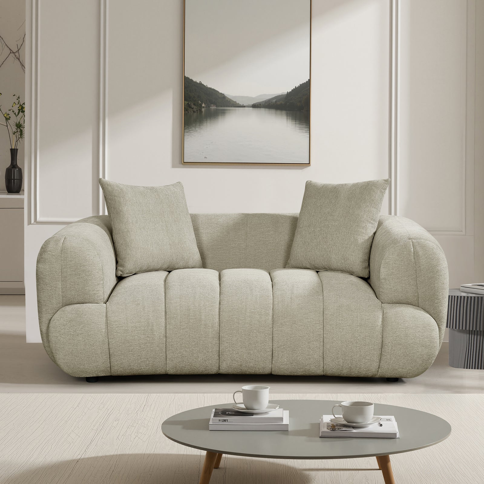 Claremont Soft Fabric 2 Seat Sofa | Beige