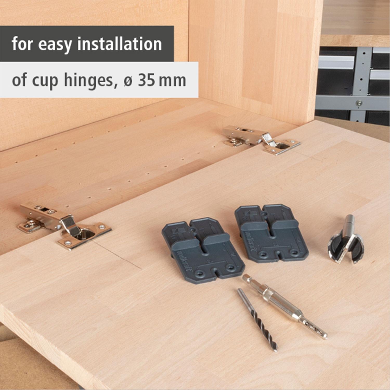 35 Mm Hinge Drilling Kit, 5 Pcs With Forstner Drill For Woodworking