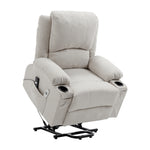 Cream Electric Recliner Chair Single-seat Sofa With Heating & Massage Function
