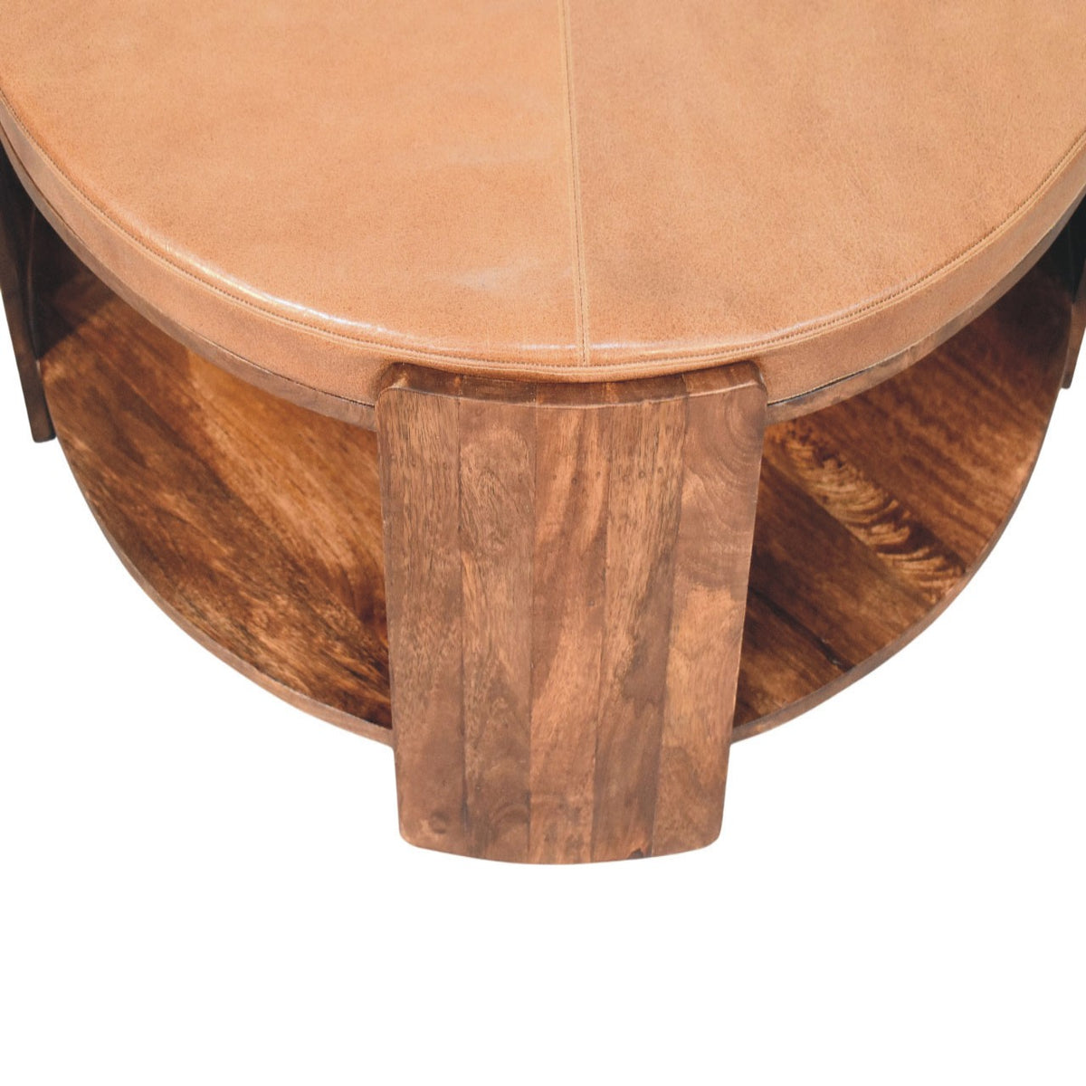 Solid Wood Savoy Leather Coffee Table