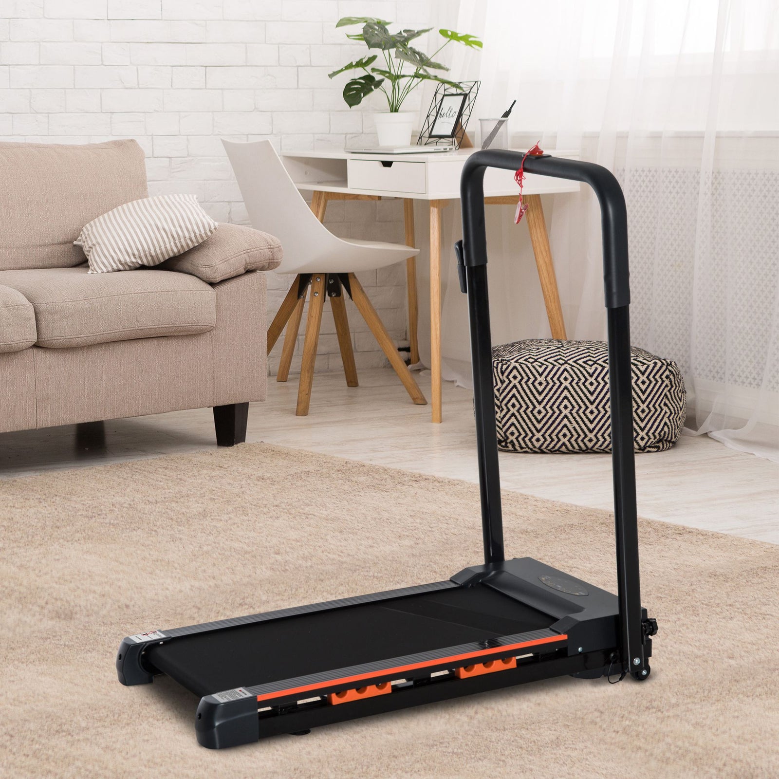 1-6 Km/h Folding Walking Treadmill W/ Remote Control | Black