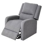 Living and Home Massage Recliner Chair With Heat – Push-back Single Sofa, 8-point Vibration, 5 Modes & Timer, Grey Linen