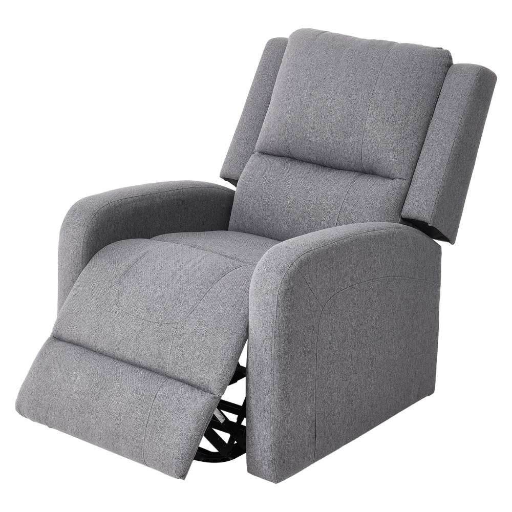 Living and Home Massage Recliner Chair With Heat – Push-back Single Sofa, 8-point Vibration, 5 Modes & Timer, Grey Linen
