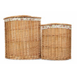 Garden Rose Cotton Lined Light Steamed Corner Laundry Baskets | Set-of-2 | Pink