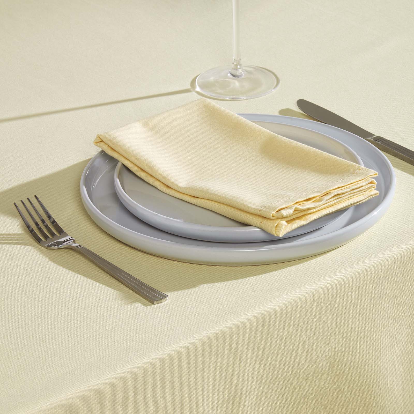 Plain Cotton Fabric 4 Napkins Set | 45cm x 45cm | Cream