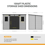 Breeins 10 X 6ft Outdoor Garden Pent Roof Tool Storage Shed