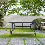 Rectangular Garden Tempered Glass Black Marble Coffee Table - 120w X 80d X 72h Cm