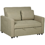 2 Seater Sofa Bed Convertible Bed Settee With Cushions | One Size | Brown