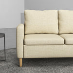 2 Seater Sofa Modern Fabric Couch With Wood Legs 2 Pockets | Double | Beige