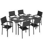 Outsunny 7 Pieces Outdoor Dining Set, Garden Table And Chairs Set, Black