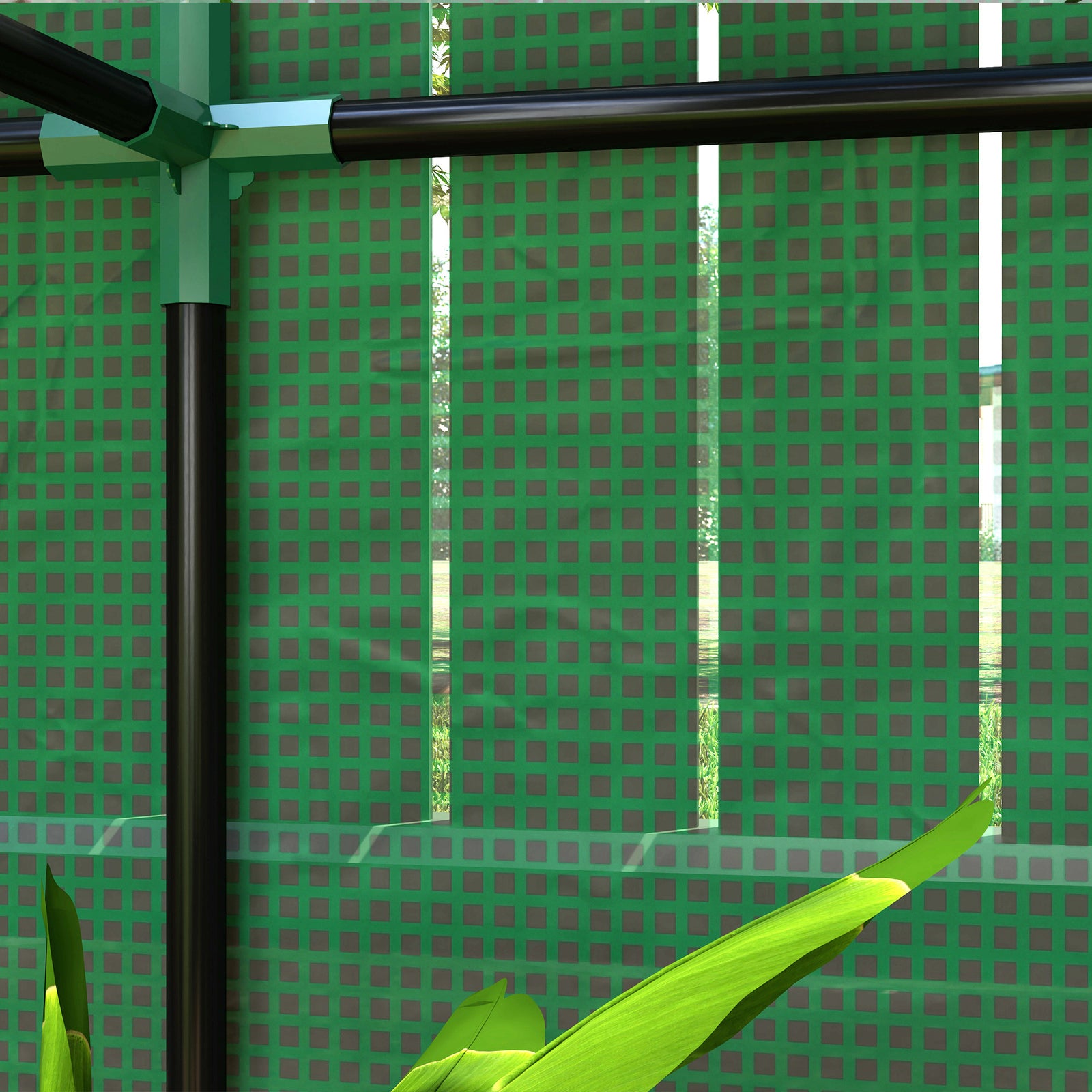 3 Tier Mini Greenhouse W/ Pe Cover, Roll-up Door | Green