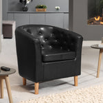 Lodi Studded Back Pu Tub Chair With Dark And Light Legs | Black