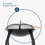 Foldable Round Fire Pit - Black