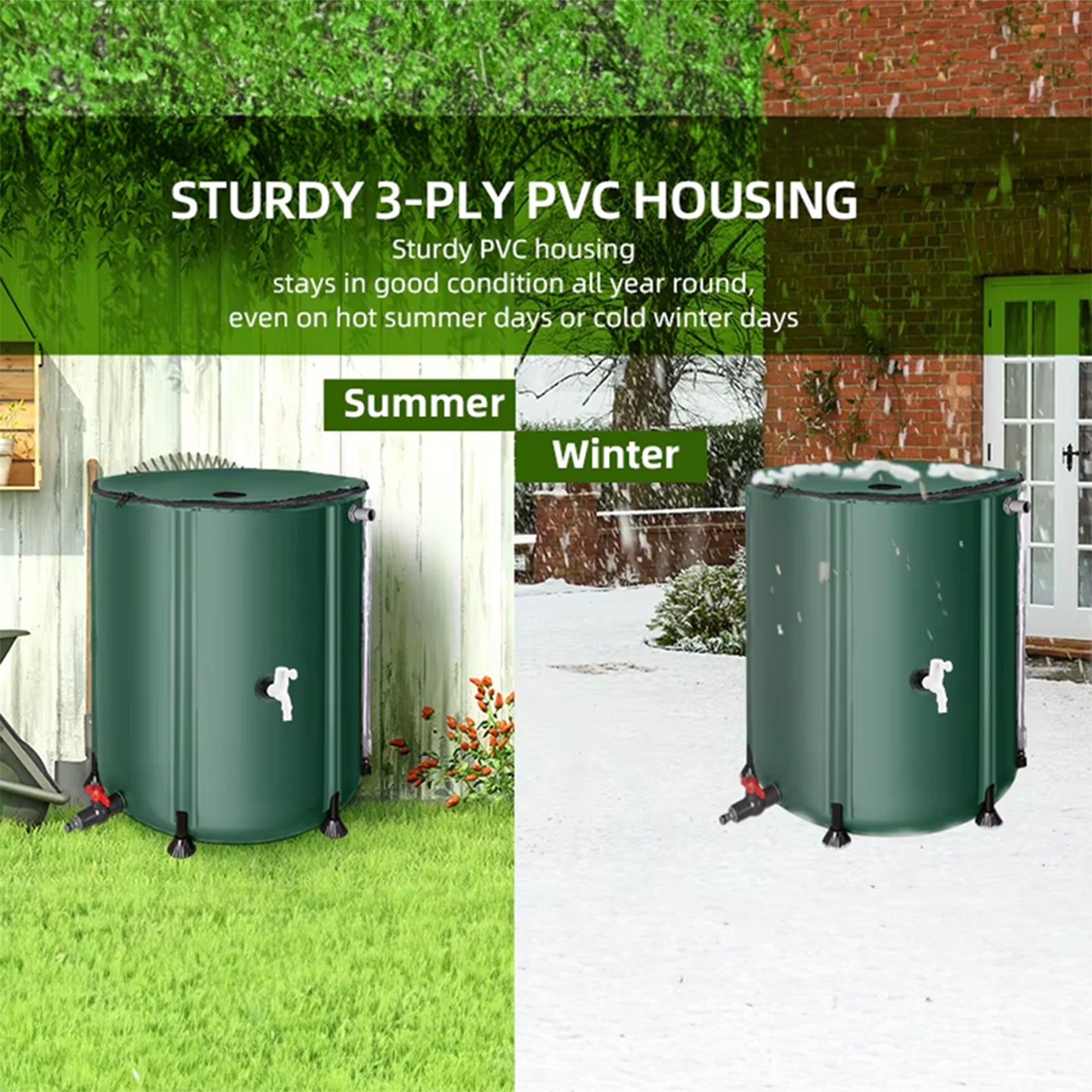Collapsible Rain Barrel With Filter | Small