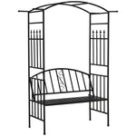 Garden Arbor Arch Metal Bench Loveseat