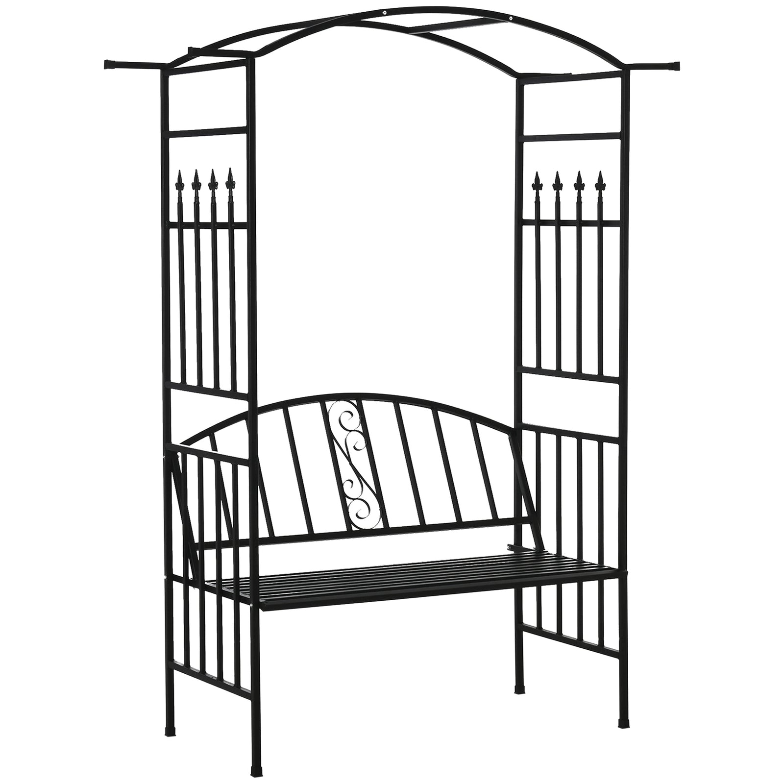 Garden Arbor Arch Metal Bench Loveseat
