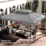 3x4m Gazebo Replacement Roof Canopy 2 Tier Top Uv Cover | Light Slate Gray