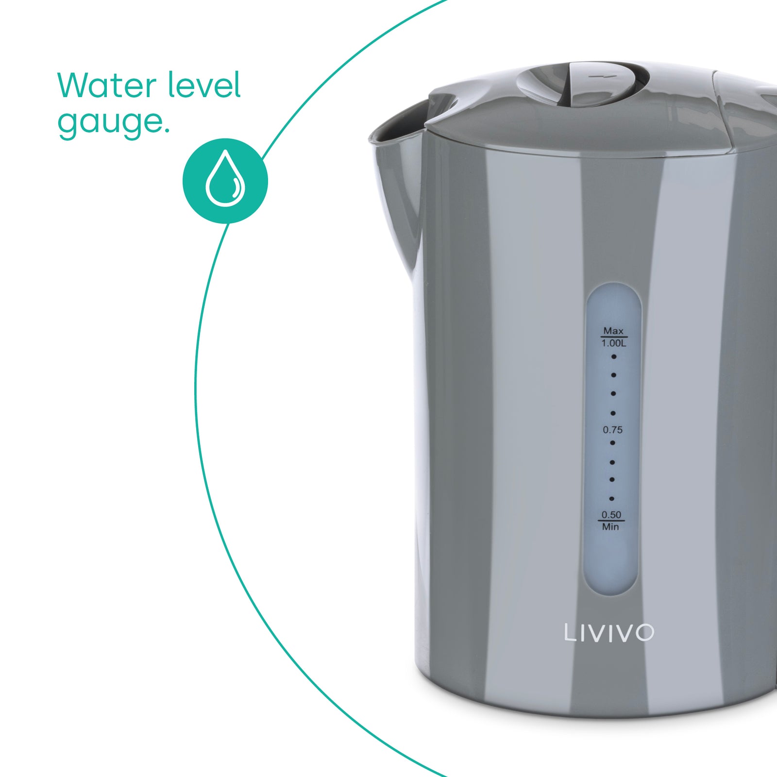 1l Travel Kettle - Grey