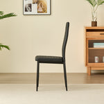 Elegant New York Dining Table Set With 4 Stylish Emily Leather Chairs | Black