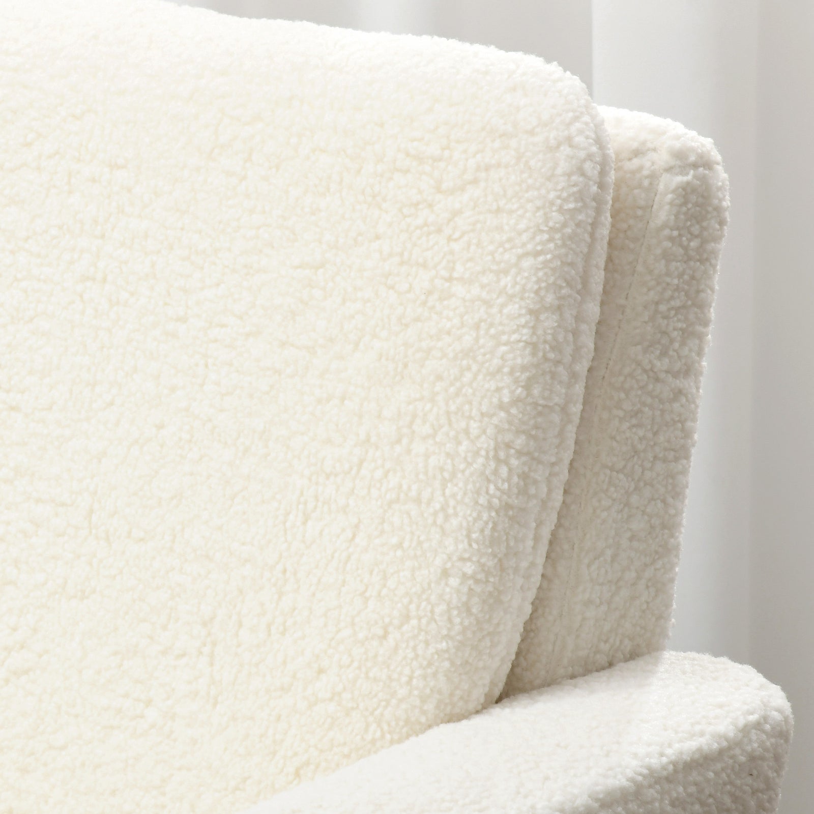 Accent Chair With Wood Legs Wide Seat Teddy Armchair
