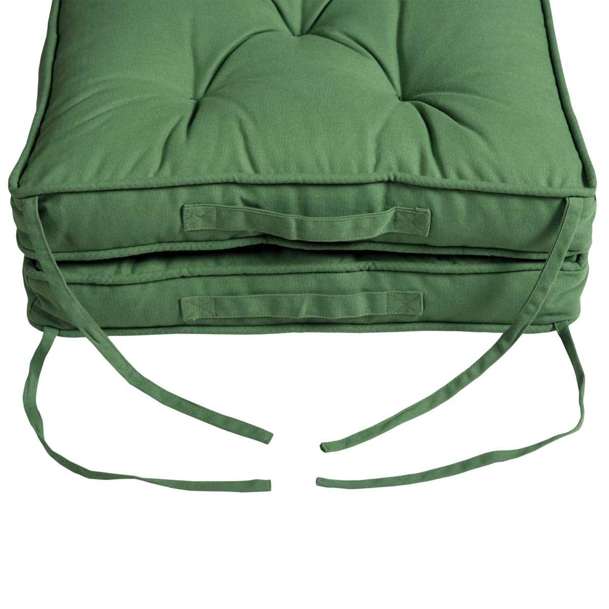 Cotton Travel Support Booster Cushion | 50cm x 50cm | Forest Green